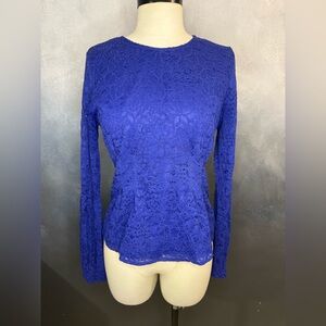 💙Sweet Rain Royal Blue Lace Long Sleeve Top - Size M💙